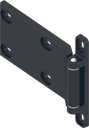180° 2D Hinge, Zinc die black powder-coated for outdoor use