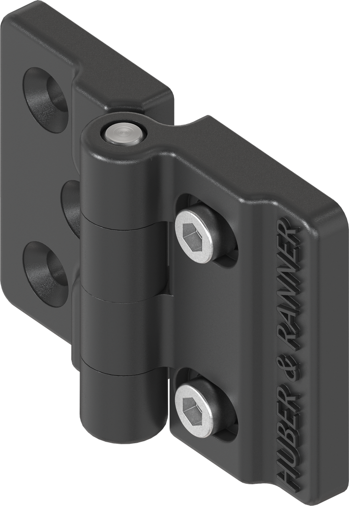180° Hinge, adjustable, Zinc die black powder-coated