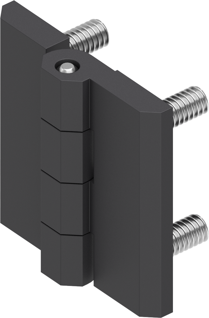 180° Hinge, Zinc die black powder-coated for outdoor use