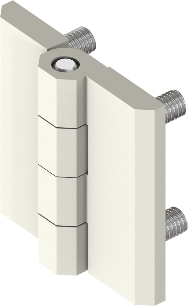 180° Hinge, Zinc die off-white powder-coated