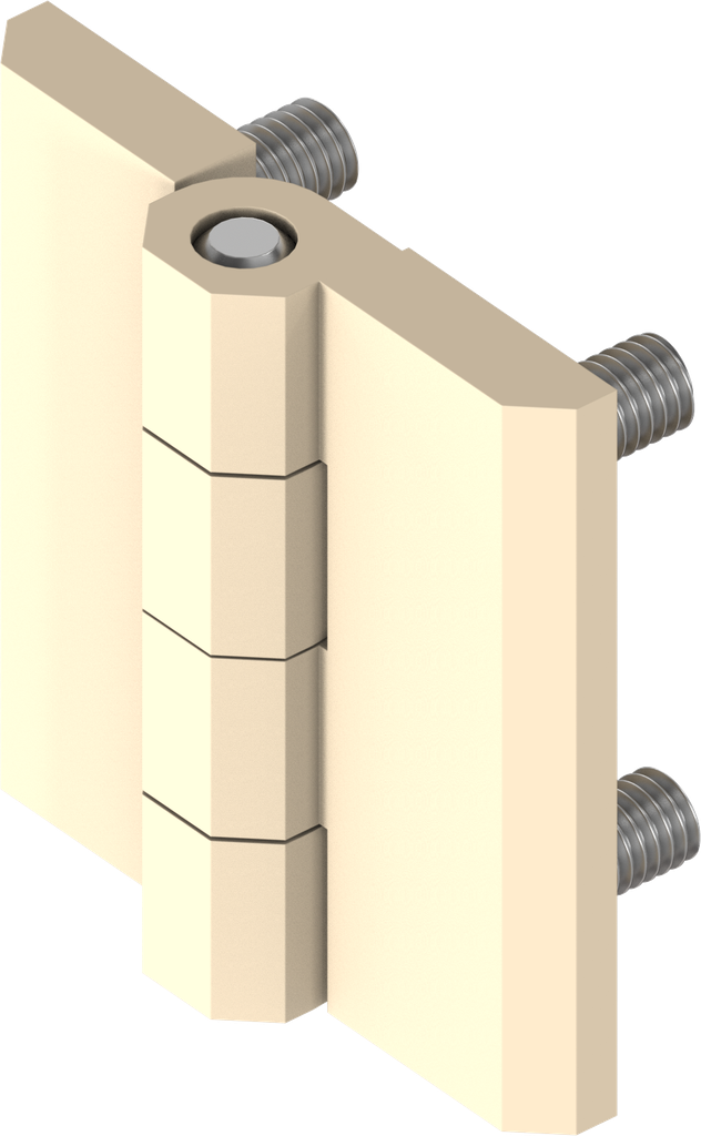 180° Hinge, Zinc die ivory white powder-coated