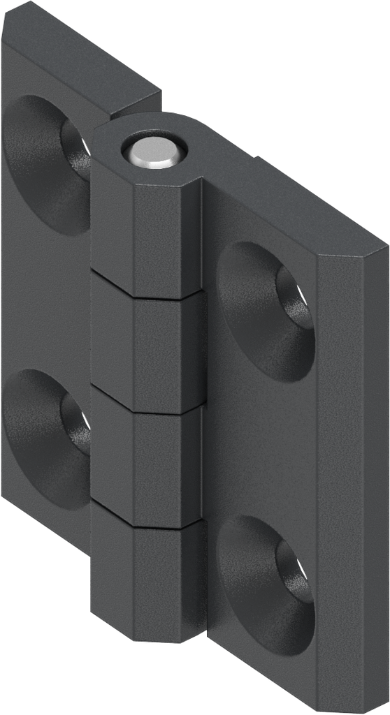 180° Hinge, Stainless steel AISI 316 graphite black powder-coated