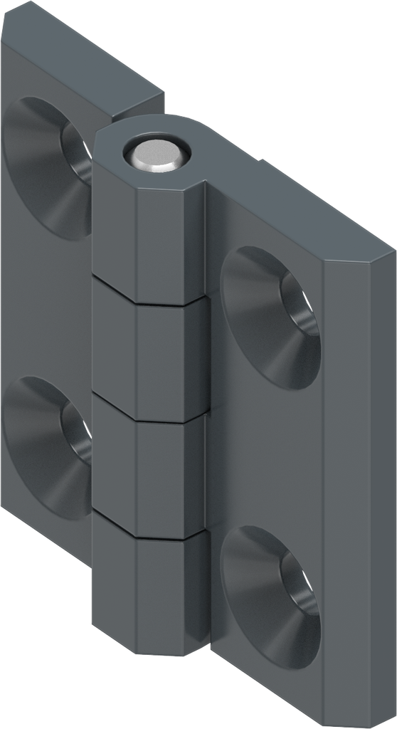180° Hinge, Zinc die anthracite grey powder-coated smooth silky gloss