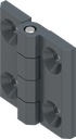 180° Hinge, Zinc die anthracite grey powder-coated smooth silky gloss