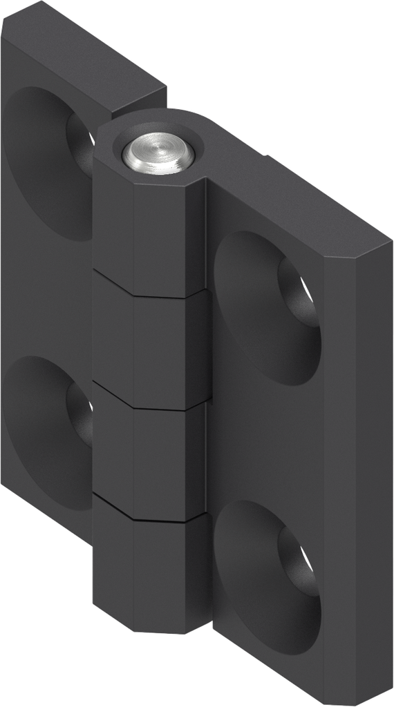 180° Hinge, Stainless steel AISI 316 black powder-coated