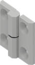 180° Hinge, right version, Zinc die white aluminium powder-coated