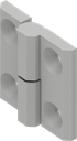 180° Hinge, left version, Zinc die white aluminium powder-coated