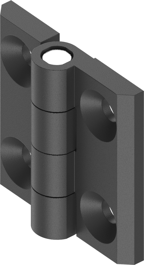 180° Torque hinge 2 Nm, Zinc die black powder-coated