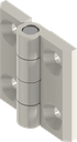 180° Torque hinge 2 Nm, Zinc die pure white powder-coated smooth