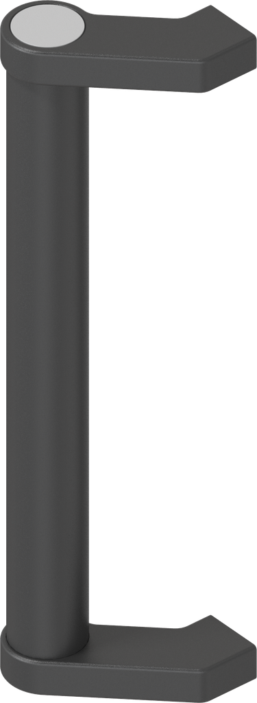 Tube handle, Aluminium black plastic-coated