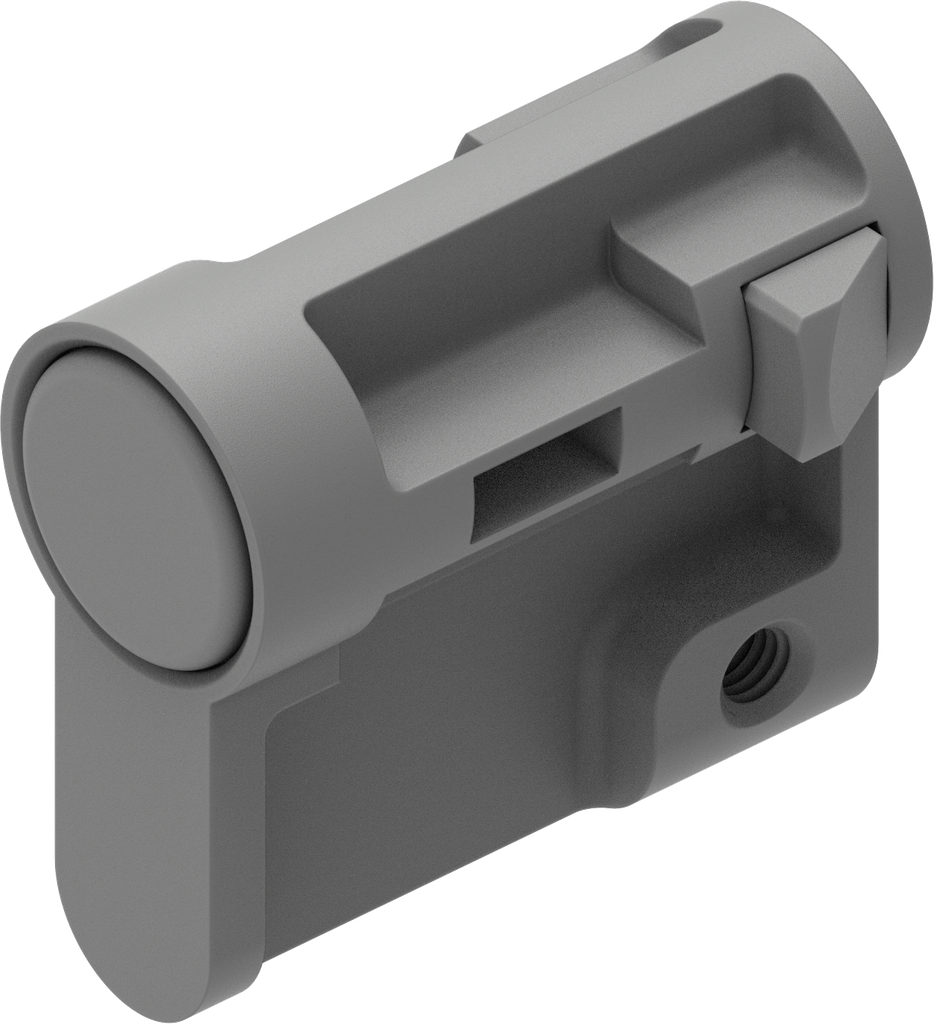 Profile half cylinder with push button, Polyamide GF dust grey