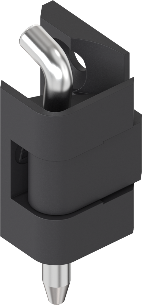 180° Hinge with stainless steel pin, Zinc die black powder-coated
