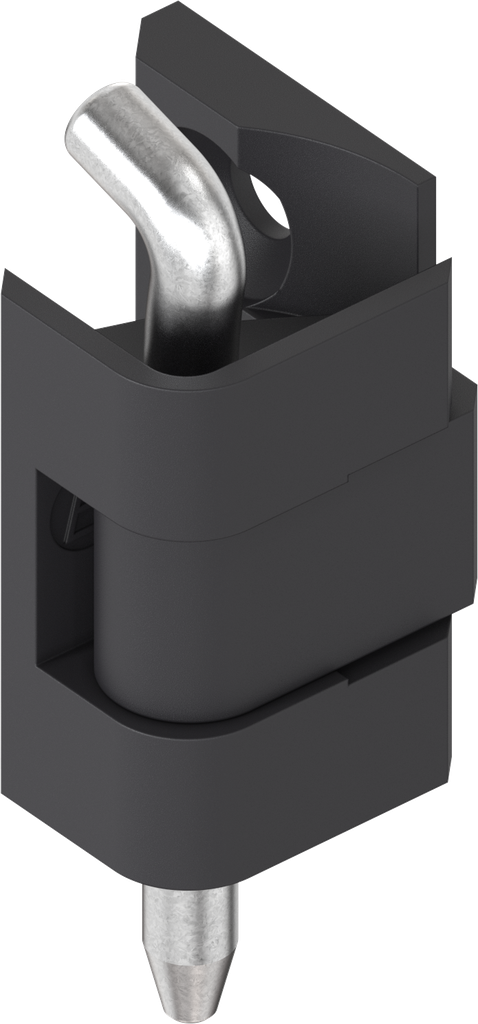 180° Hinge with steel splint, Zinc die black powder-coated