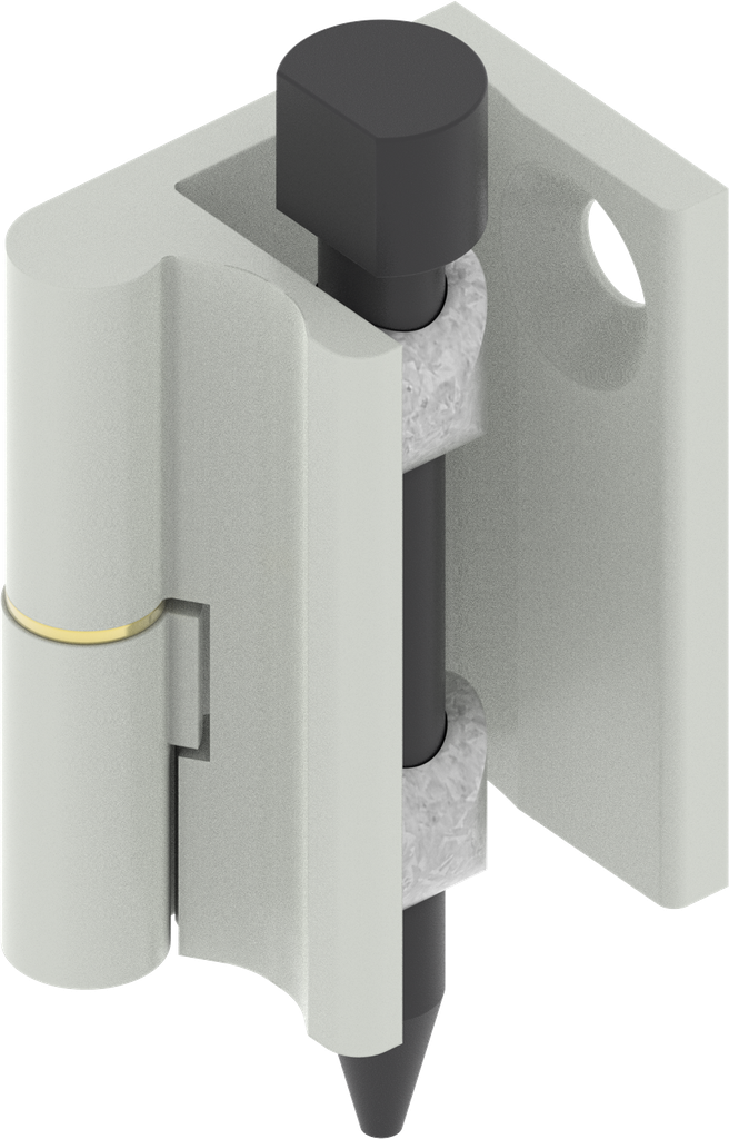 180° Hinge, left version, Zinc die papyrus white powder-coated