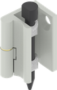 180° Hinge, left version, Zinc die papyrus white powder-coated