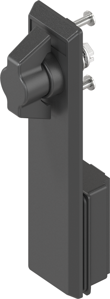 Escutcheon with wing knob, non-keyed, Polyamide black and zinc die black powder-coated
