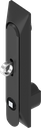 Swinghandle 1150 with universal dish with insert square 7 and for padlock, Polyamide and zinc die black powder-coated