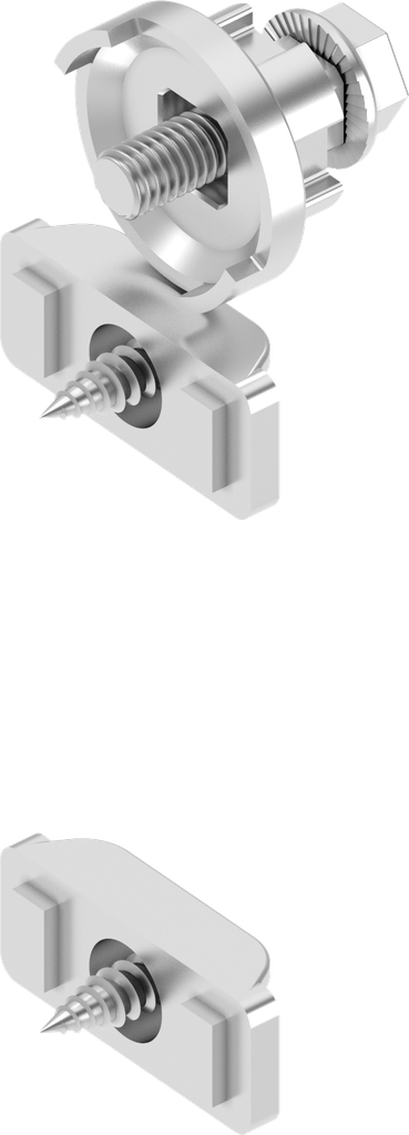 Befestigungsmaterial Brücke, Adapter und Schrauben für Schwenkgriff mit Zunge, Edelstahl AISI 316