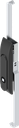 Swinghandle with rods with insert square 7, Polyamide and zinc die black powder-coated