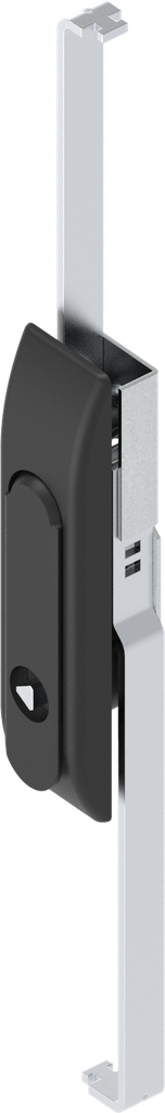 Swinghandle with rods with insert triangular 7, Polyamide and zinc die black powder-coated