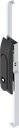 Swinghandle with rods with insert triangular 7, Polyamide and zinc die black powder-coated