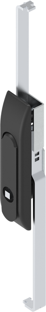 Swinghandle with rods with insert square 7, Zinc die black powder-coated