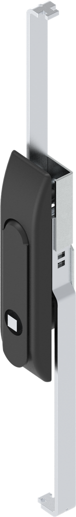 Schwenkgriff mit Schlossstangen mit Betätigung Vierkant 8, GD-Zn schwarz gepulvert