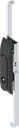 Swinghandle with rods with insert triangular 6.5 CNOMO, Zinc die black powder-coated