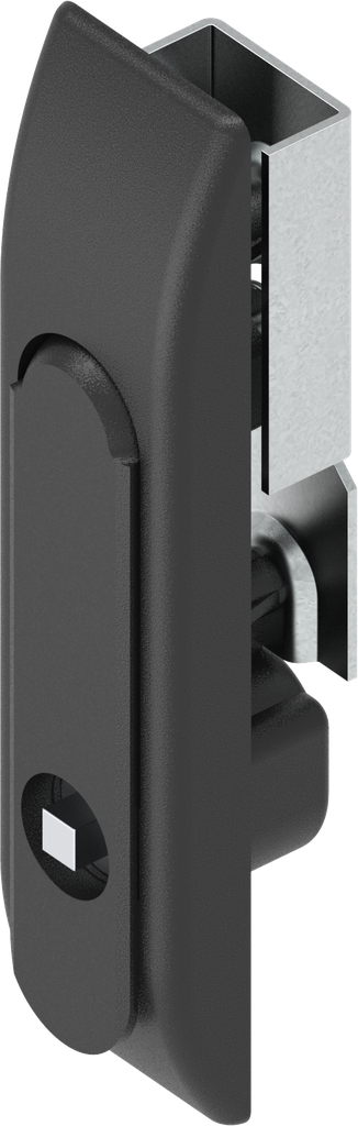 Swinghandle for rods with insert square 6, Zinc die black powder-coated