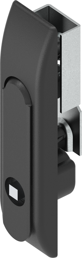 Schwenkgriff für Schlossstangen mit Betätigung Vierkant 7, GD-Zn schwarz gepulvert
