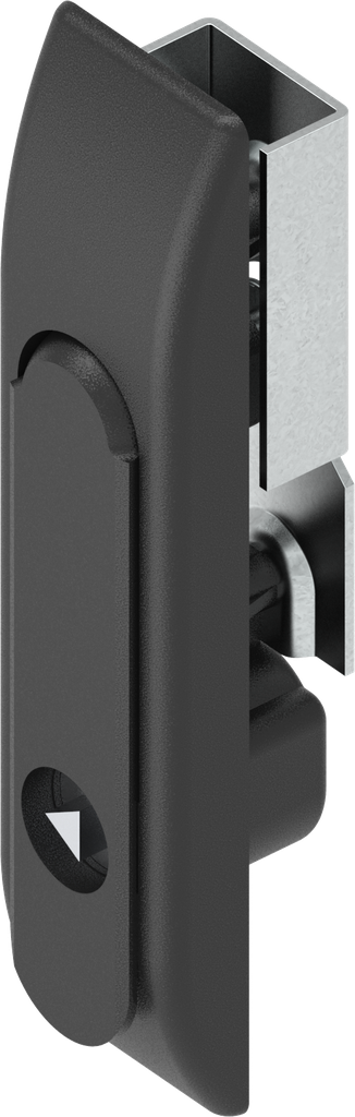 Swinghandle for rods with insert triangular 6.5 CNOMO, Zinc die black powder-coated