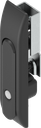 Schwenkgriff für Schlossstangen mit Druckknopf, Polyamid und GD-Zn schwarz gepulvert