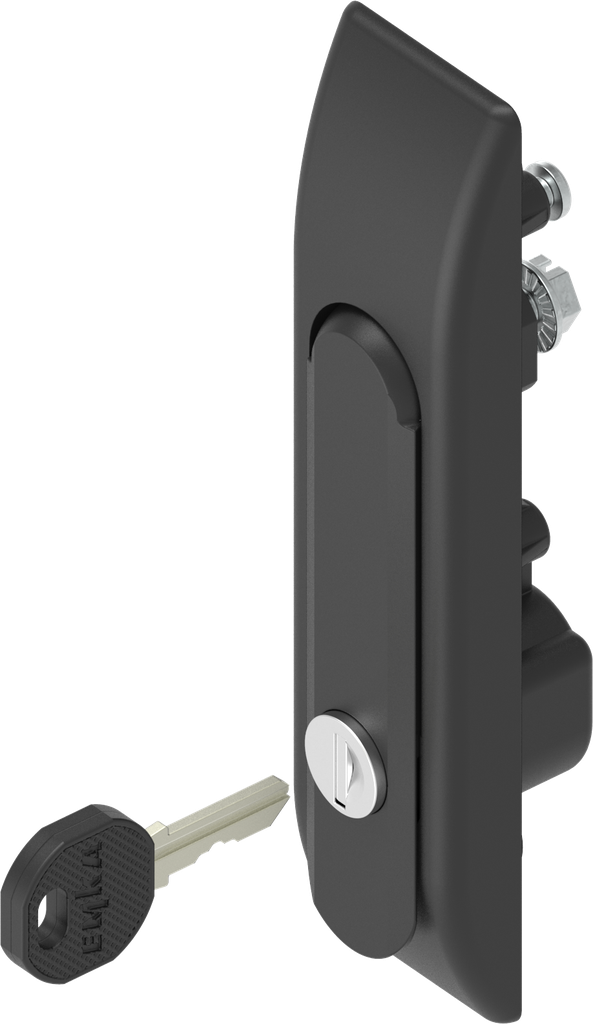 Swinghandle for rod control, keyed different, Zinc die black powder-coated