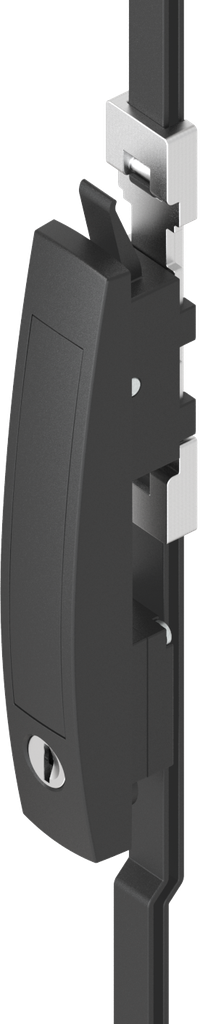 Lifthandle locking system complete with 4 locking points, keyed different, Polyamide GF black