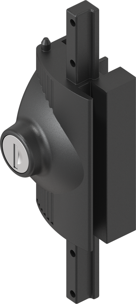 Latch round cylinder, keyed EK 333, Zinc die black powder-coated