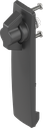 Escutcheon long with wing knob, non-keyed, Polyamide black and zinc die black powder-coated