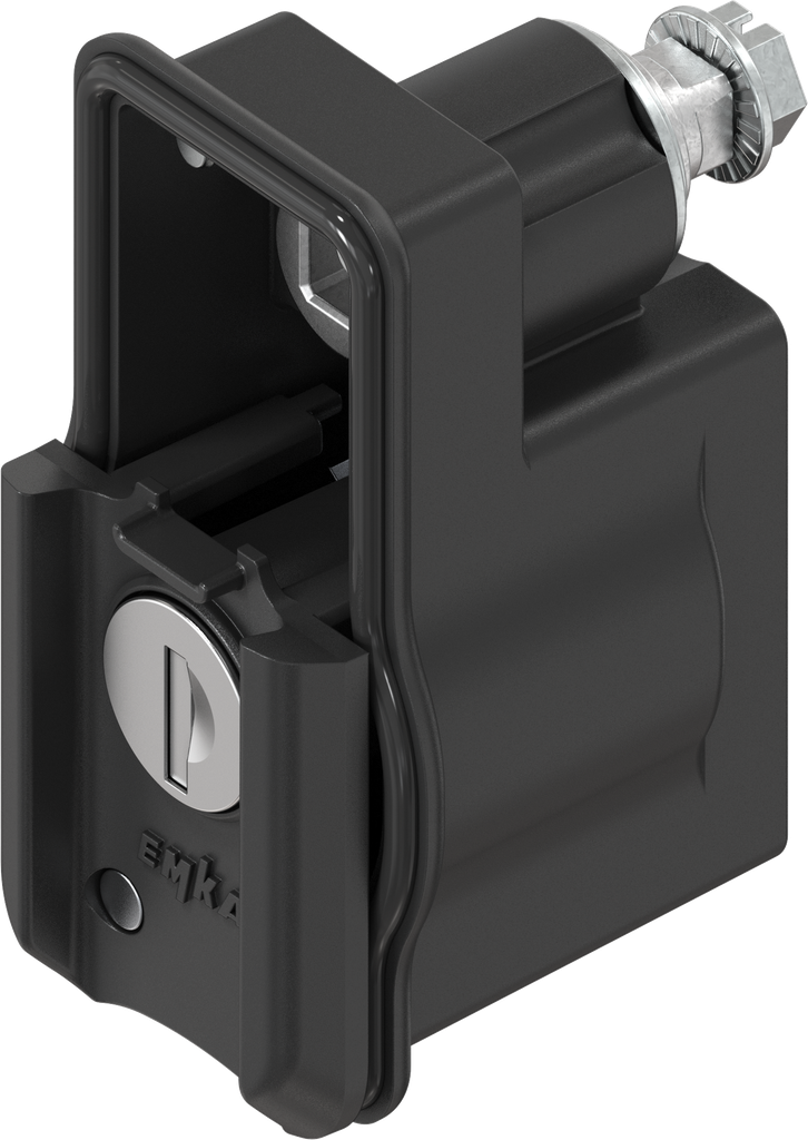 Baustein links mit Rundzylinder EK 333, GD-Zn schwarz gepulvert für Außenanwendung