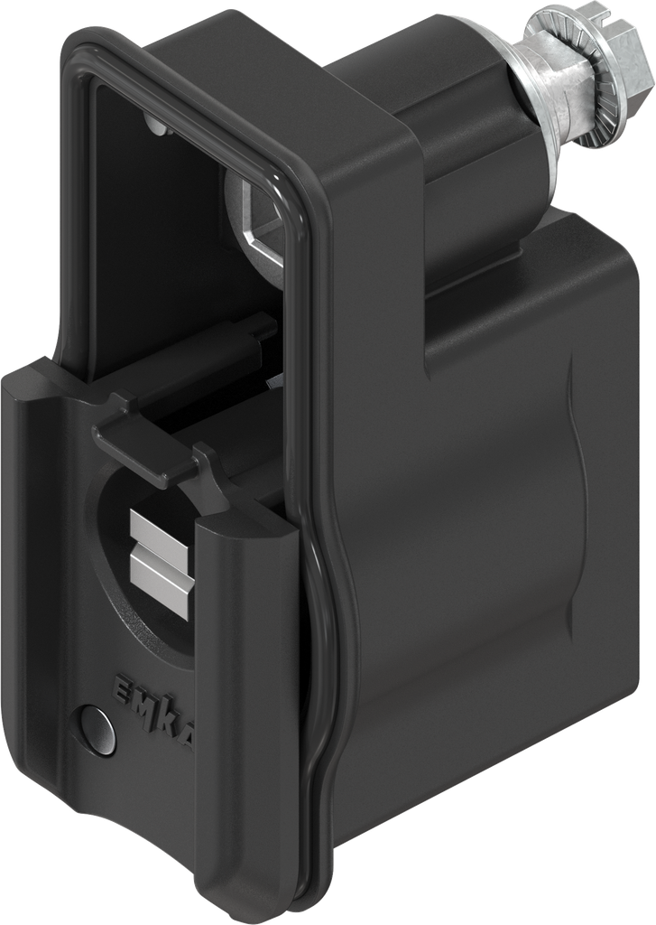 Baustein rechts mit Betätigung Bahn, GD-Zn schwarz gepulvert für Außenanwendung