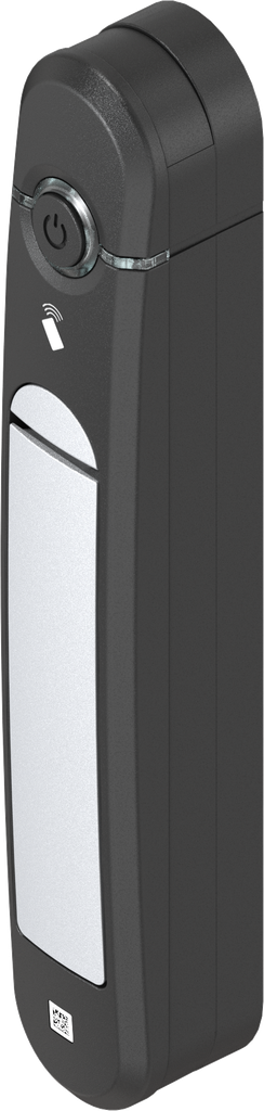 Schwenkgriff Agent E Stand-Alone mit RFID Kartenleser 13,56 MHz, GD-Zn weißaluminium gepulvert und Polyamid GF schwarz