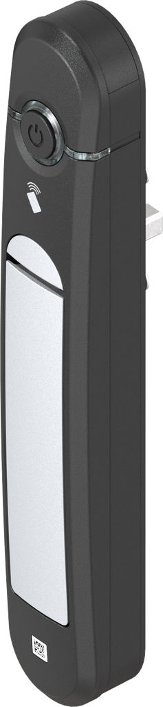 Schwenkgriff Agent E Stand-Alone mit RFID Kartenleser 13,56 MHz, GD-Zn weißaluminium gepulvert und Polyamid GF schwarz