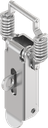 Toggle latch with springs for tolerance compensation with padlock facility, Steel raw