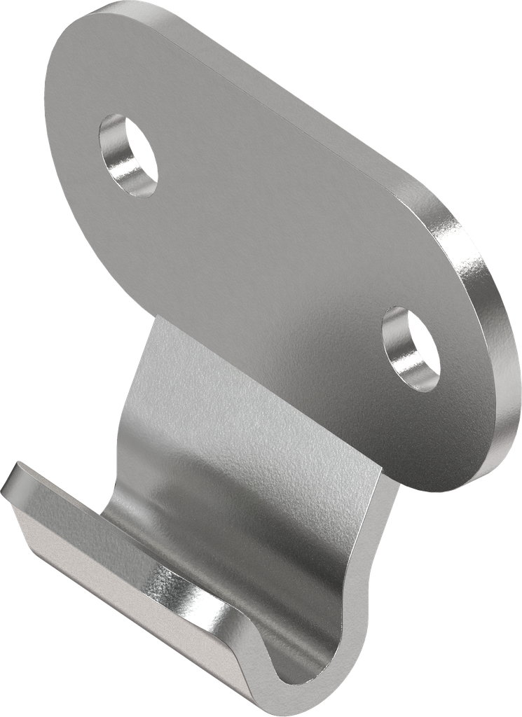 Hook, drilled, Steel raw