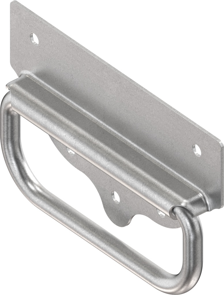 Chest handle without piano wire torsion spring, Steel zinc-plated DS plus top coat