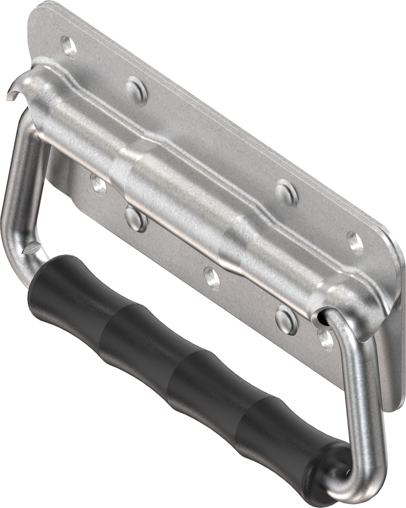 Chest handle without piano wire torsion spring, Steel zinc-plated DS plus top coat