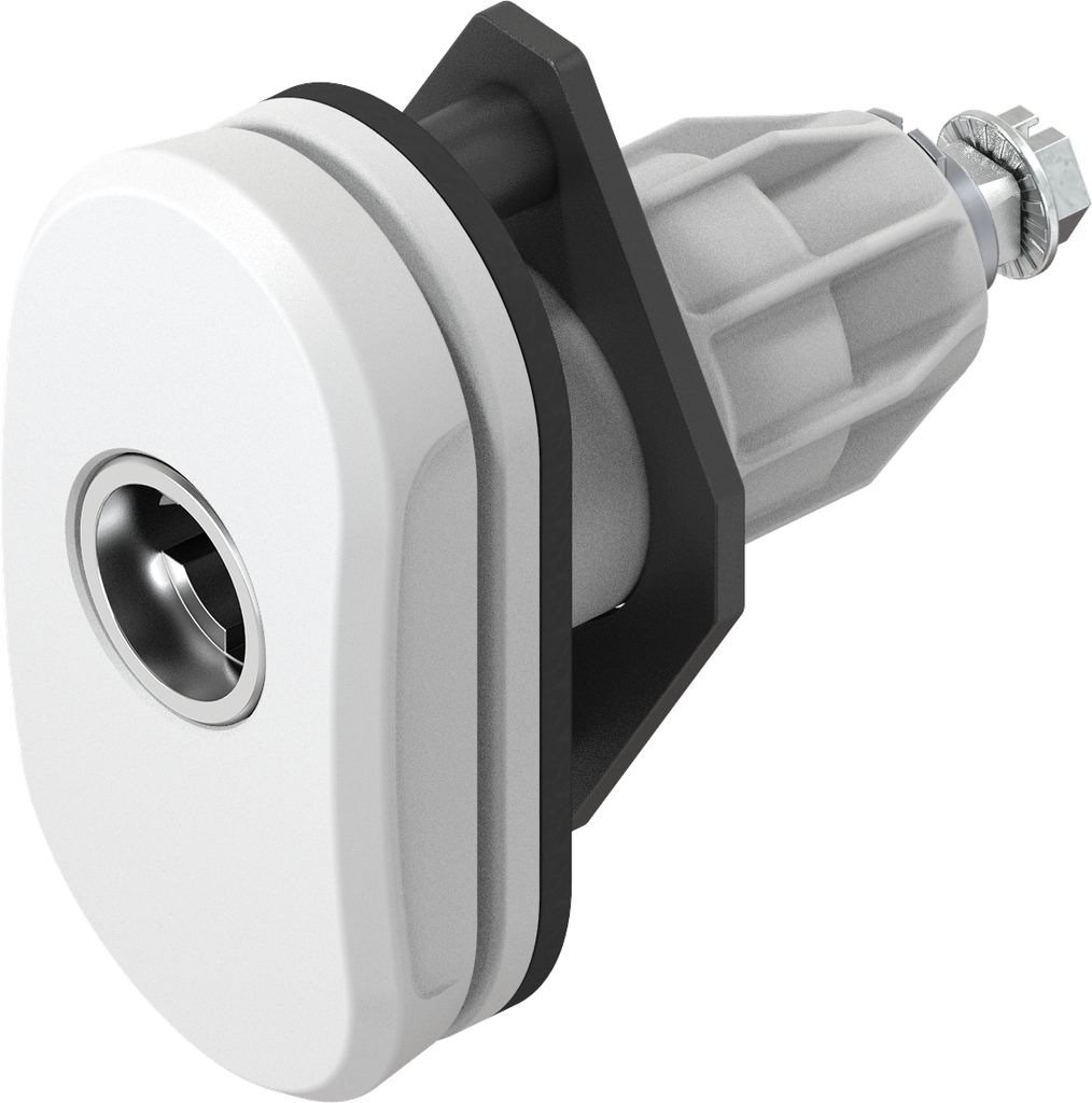 Compression latch "Basic ECO" for clip-in cylinder (system 3), Polyamide GF white