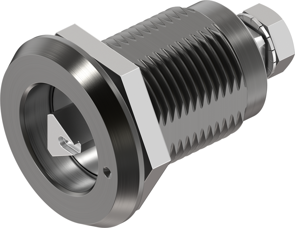 Dreh-Spann-Verschluss Dreikant 7 mit Markierung Ausführung links, Aluminium harteloxiert und Edelstahl AISI 316