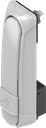 Schwenkgriff "lang" mit RC2 für Profil-Halbzylinder 45 mm (A = 35 mm), GD-Zn grau gepulvert RAL 7038 und antigraffiti lackiert