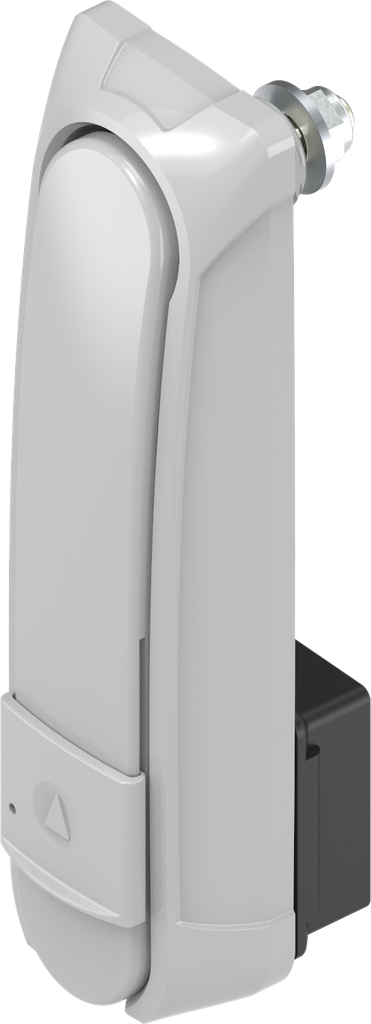 Swinghandle "long" with RC2 for profile half cylinder 40 mm (A = 30 mm) with additional locking cam position 30°, Zinc die grey powder-coated RAL 7038 and anti-graffiti coated
