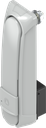 Swinghandle "long" with RC2 for profile half cylinder 40 mm (A = 30 mm) with additional locking cam position 30°, Zinc die grey powder-coated RAL 7038 and anti-graffiti coated