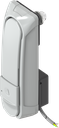 Swinghandle "short" with RC2, with electromechanical release and for profile half cylinder 40 mm or 45 mm (A = 30 mm or 45 mm), Zinc die grey powder-coated